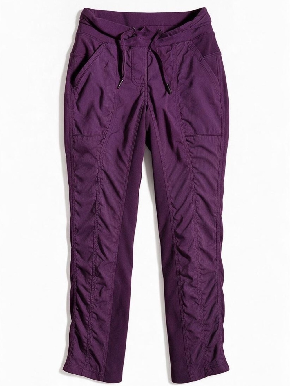 Lululemon purple crop ruched leg ultra lightweight jogger pants size Small